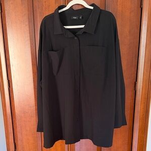 torrid Black Button-Up Long Sleeve Blouse